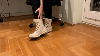 CHLOE IN OFFICE IN NEW BOOTS