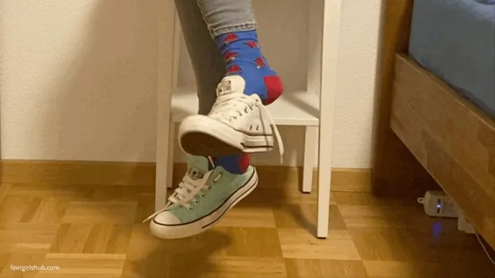 MISMATCHED CONVERSE SNEAKERS AND SMELLY SOCKS