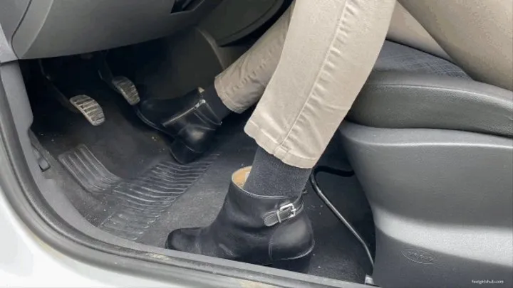 PEDAL PUMPING AND DRIVING A MANUAL CAR IN ANKLE BOOTS **CUSTOM CLIP**