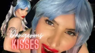 Dangerous Kisses - Succubus Costume Kissing POV Red Lips Lipstick Kisses