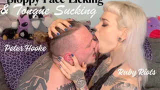 Sloppy Face Licking and Tongue Sucking