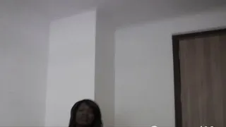 African cutie playing with long dong
