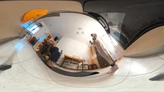 Slave girl licks her Master's feet VR