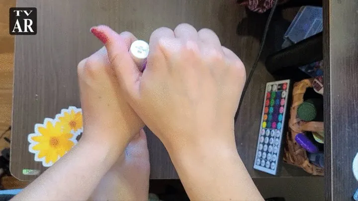 Painting my toenails a fan requested color