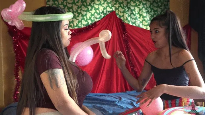 Balloon Play with our Pregnant Milf