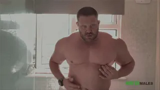 Big dick British muscle god Jack Stacked aka Jay Muscle flex, jerk and cum