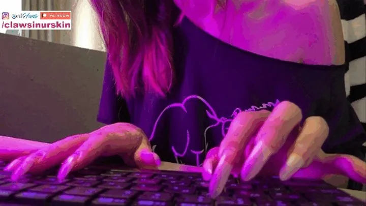 ASMR Long Nails Tapping on Keyboard