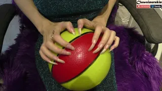 Aggressive nail scratching to burst and destroy 5 balls