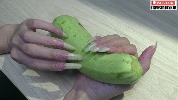 look, I remove the skin from zucchini by scratching deep and hard with my nails