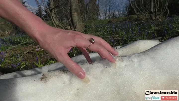 scratching the snow that I found in the mountains on the weekend