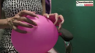 Scratching and popping balloons with my long natural claws