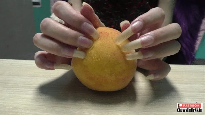 I aggressively destroy the fruit by piercing deep with my nails