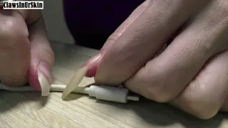 Nails against cable