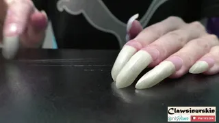 Nails hard scratching leather