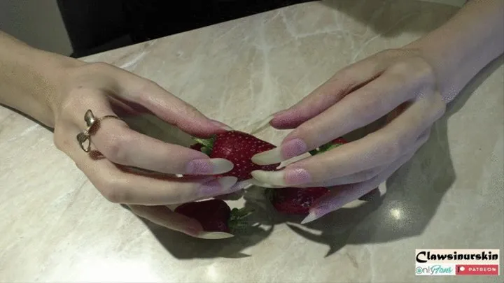 Nails In Action - claws completely destroying strawberries