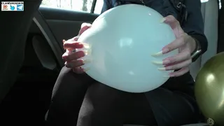 Nails scratching 12 balloons to burst