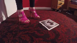 Sophie Stomping The Slaves Vinyl With Her Hot Pink High Heel Sandals