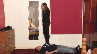 Sophie Trampling & Dancing On Her Slave In Adidas Sneakers