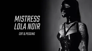 Mistress Lola Noir inducts new slaves into CBT and Pegging