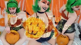 Pumpkin Slut Carving and Ass Crushing