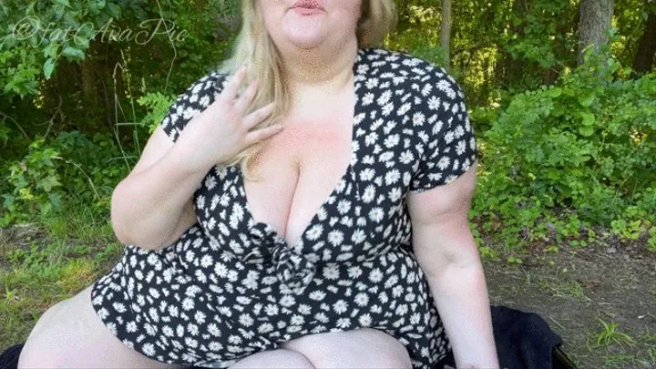 Submissive BBW begs to be used outdoors