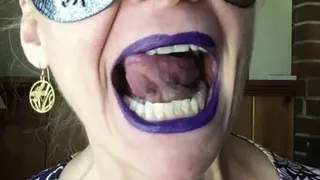 PURPLE LIPS AND SILVER MASK