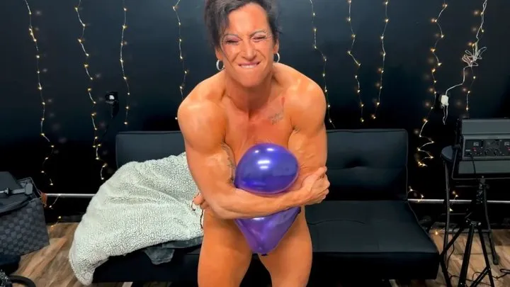 Muscle Milf Kandylegs First Ballon Popping Video