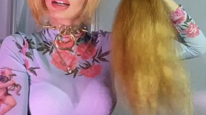 POV Very long hair fetish in mouth