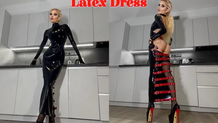 SUPERHOT LATEX DRESS TEASE Slavena