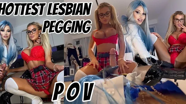 HOTTEST LESBIAN PEGGING Slavena & DeniAngel