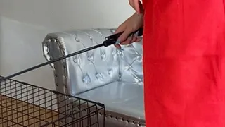Locked high-heel bitch in my cage
