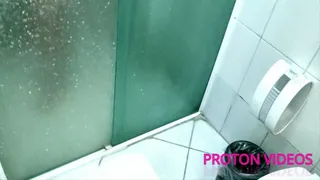 Backstage shower with the fitness milf
