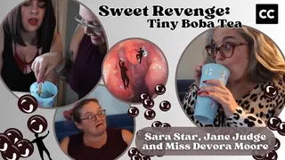 Sweet Revenge: Tiny Boba Tea for the Cheez-it Thief ft OctoGoddess, Sara Star and Jane Judge Giantess Vore with Endoscope Close-up Captioned