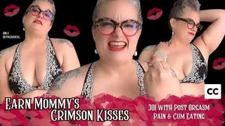 Earn Step-mother's Crimson Kisses: JOI with Post Orgasm Pain, CEI, Red Lipstick Kissing, Mature MiLF Domme OctoGoddess Captioned Version