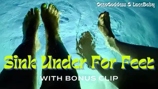 Sink Under Our Feet: Double Domme Wet Foot Worship Slow Motion ft OctoGoddess and LaceBaby with Bonus Foot Worship Ignore Clip