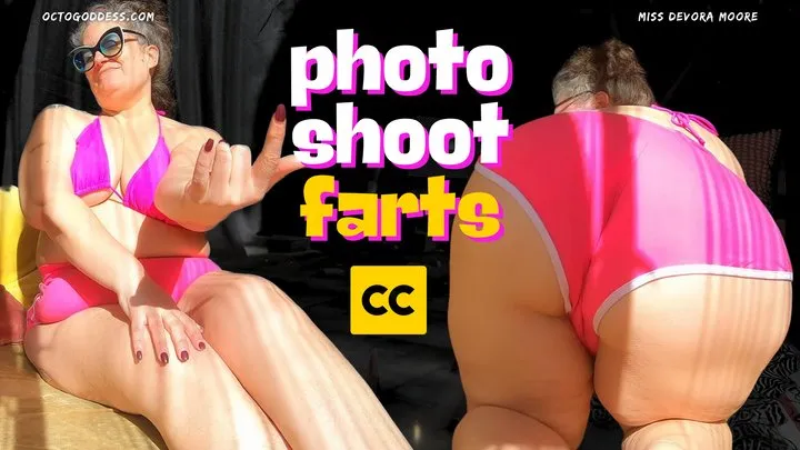 Photo Shoot Farts: Smelly Cauliflower Gas Almost Ruined My Pictures featuring OctoGoddess in Pink Bikini and Shorts Sloppy Stinky Farting Captioned Version