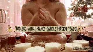 Topless Witch Makes Candle Magick: Ft: OctoGoddess, Real MiLF Witch, Fingernail Fetish, Hands, Bare Breasts, Voyeur POV