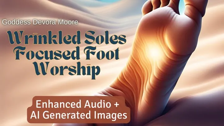 Wrinkled Soles Focused Foot Worship Audio with AI generated images: OctoGoddess Hacks your Attention with Her Feet 1080