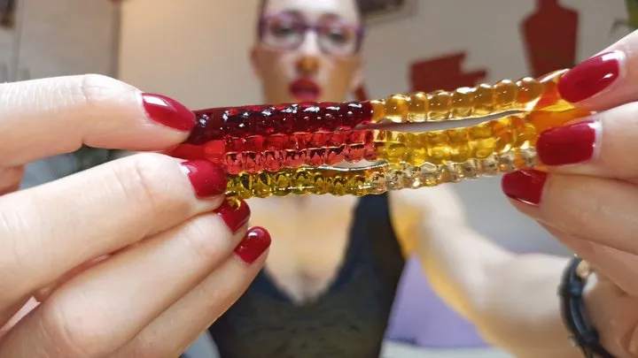 Gorgeous Goddess Gulps Gooey Gummies