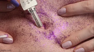 Alexa's glittery belly button