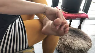 Short Dangle and Drop (PART 1) - She Fondles and Rubs Her Foot!
