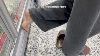 Candid Feet on Refridgerator Shoeplay at The Grocery Store