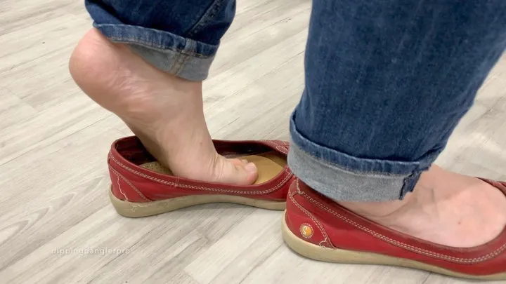 Dipping Shoeplay in Red Flats Shopping for Curtains and Tiles - Part 1