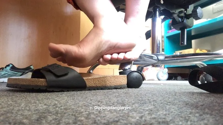 Librarian Bare Foot Shoeplay Under Desk