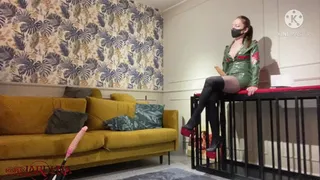 True dominance session with fucking machine and blowjob for Mistress