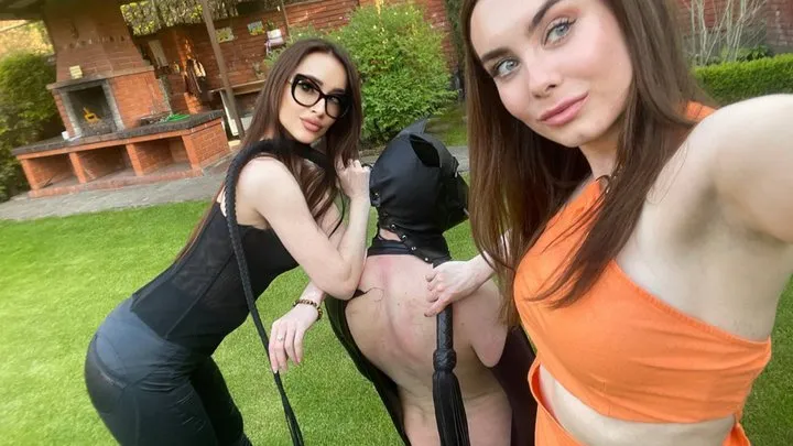 Mistress Jardena| Whipping punishment and pony play lesson with me and Naama