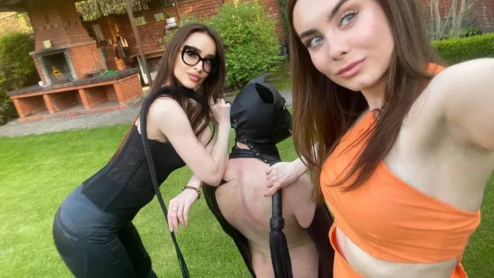 Mistress Jardena: Whipping punishment and pony play lesson with me and Naama