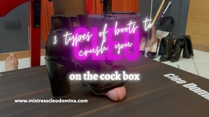 Cleo Domina - 3 types of boots to crush you - on the cock box