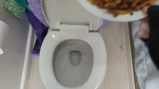 Toilet Piss Fries for Fat Pig Verbal Humiliation