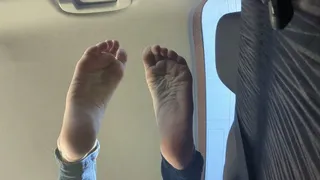 College Girl Feet Ignoring you in Car